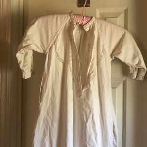 Truly one of a kind white handmade christening gown. Monogrammed with “BW”